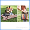 Outdoor polyester picnic blanket foldable picnic mat backpack